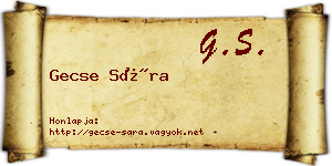 Gecse Sára névjegykártya