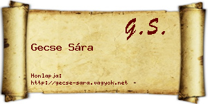 Gecse Sára névjegykártya