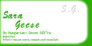 sara gecse business card